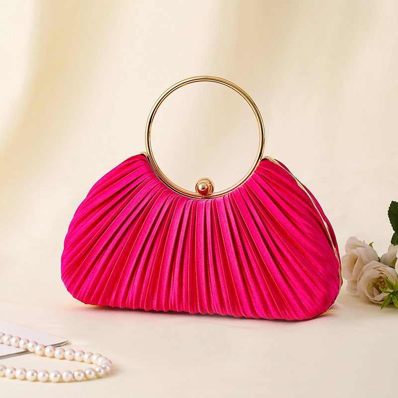 Pleated Ring Clutch Hand Bags