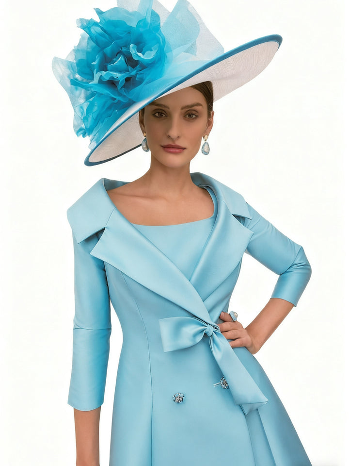 2 Pieces A-Line/Princess Long Sleeves Mother of the Bride Dresses with Bowknot