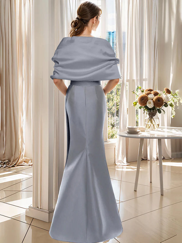 Trumpet 2 Pieces Floor-Length Mother of the Bride  & Groom Dresses with Wrap