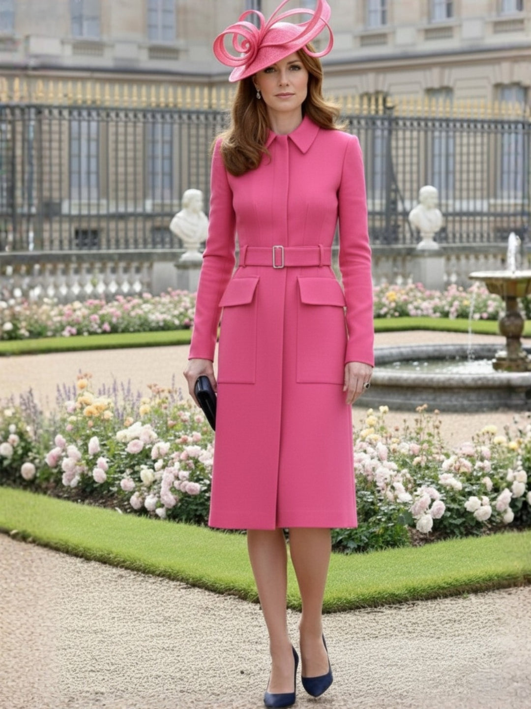 A-Line/Princess Long Sleeves Tea-Length Mother of the Bride Dresses with Belt & Pockets