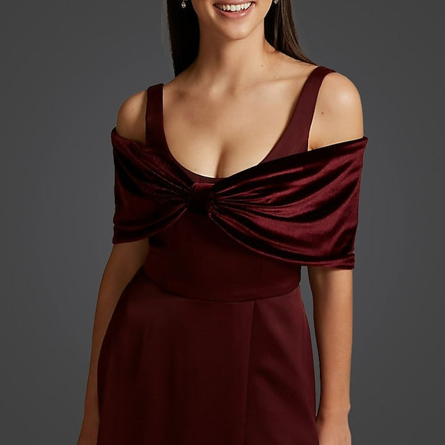 Women's Wrap Bolero Pure Elegant Sleeveless Velvet Wedding Wraps With Pure colour