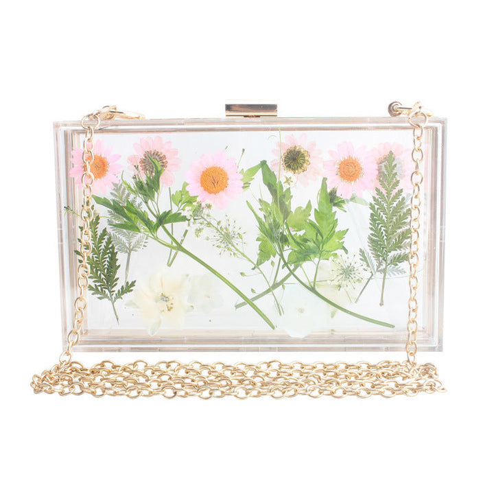 Flower Fashion Acrylic Transparent Clutch Bags