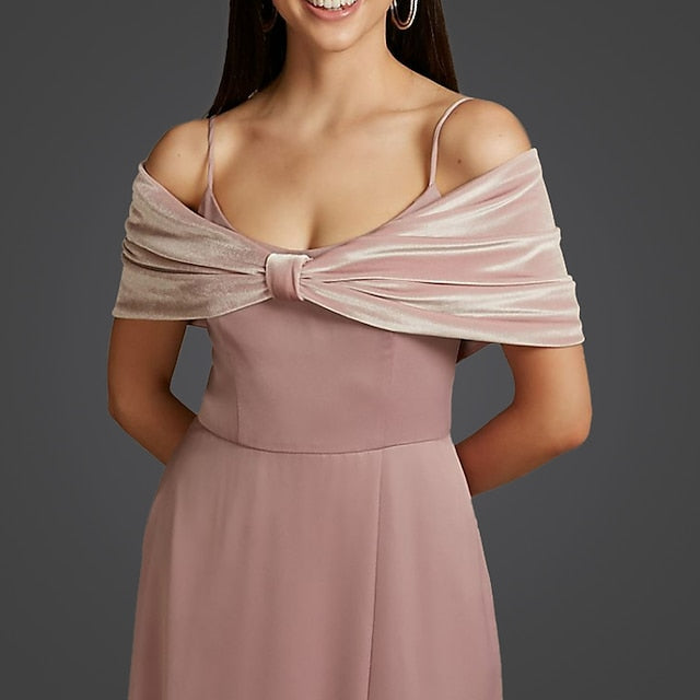 Women's Wrap Bolero Pure Elegant Sleeveless Velvet Wedding Wraps With Pure colour