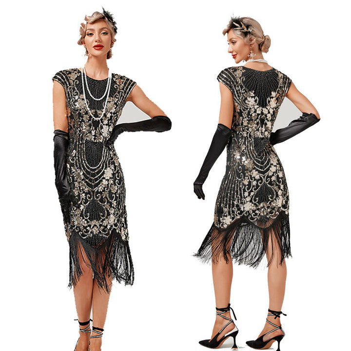 1920s The Great Gatsby Outfit Sheath/Column Scoop Sequins Vintage Dresses