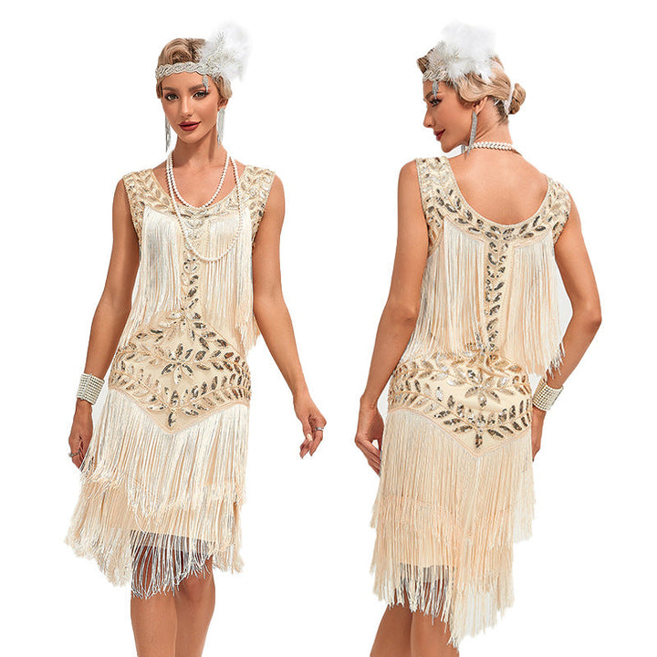 1920s The Great Gatsby Outfit Sheath/Column Scoop Sequins Vintage Dresses