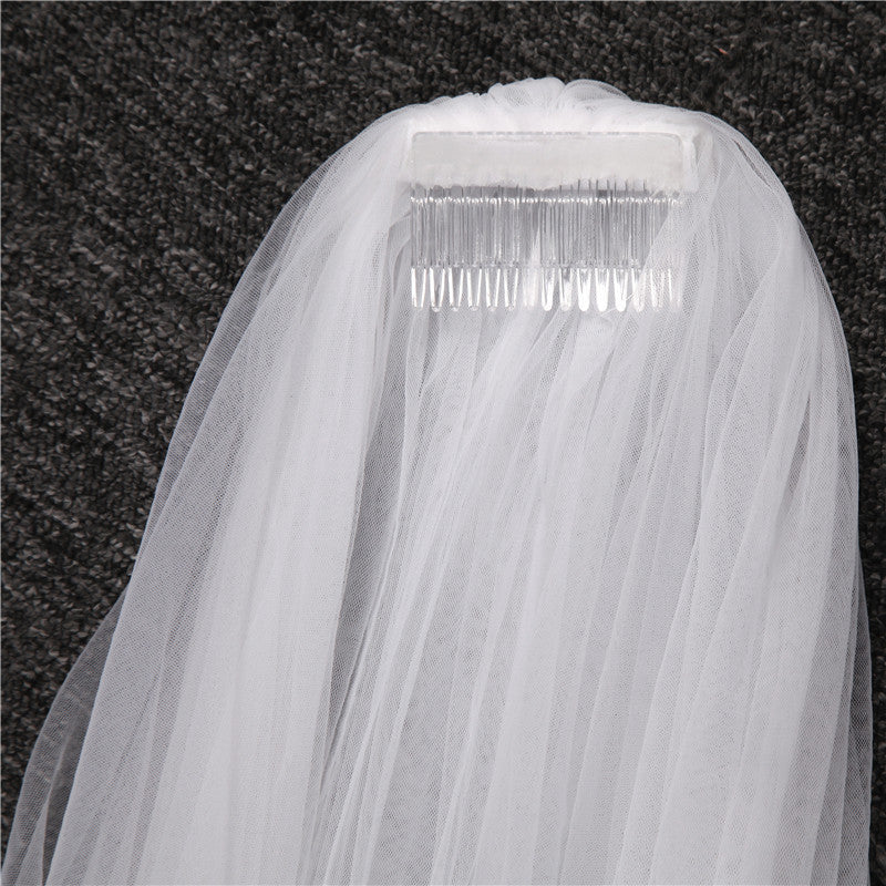 One-tier Lace veil extra wide 3M long tail Wedding Veils with Appliques