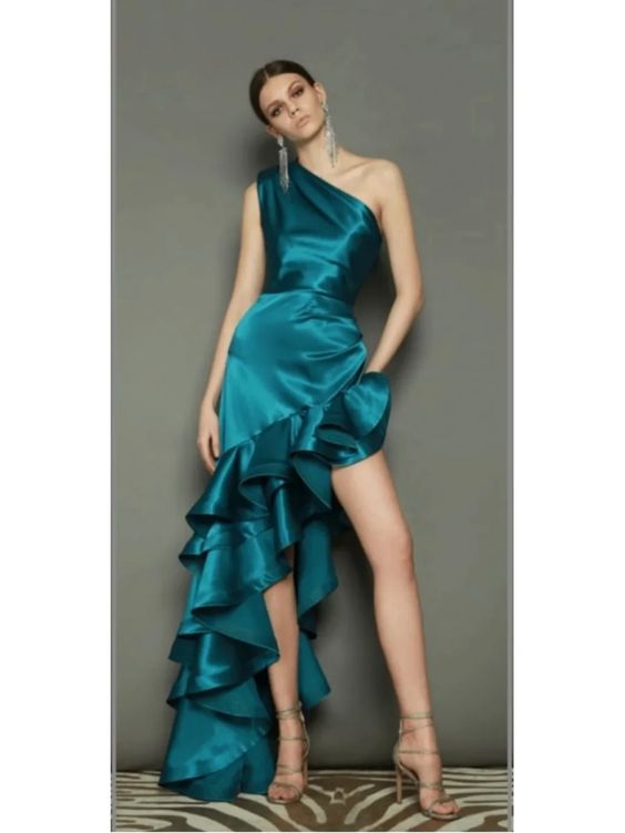 Sheath/Column One-Shoulder Floor-length Prom Dresses