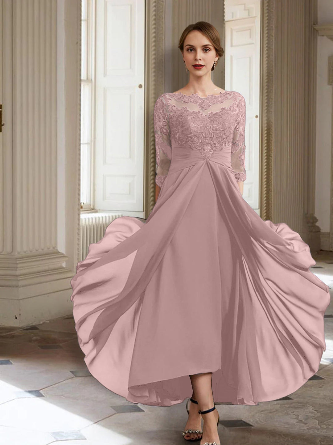 A-Line/Princess Long Sleeves Mother of the Bride Dresses with Applique