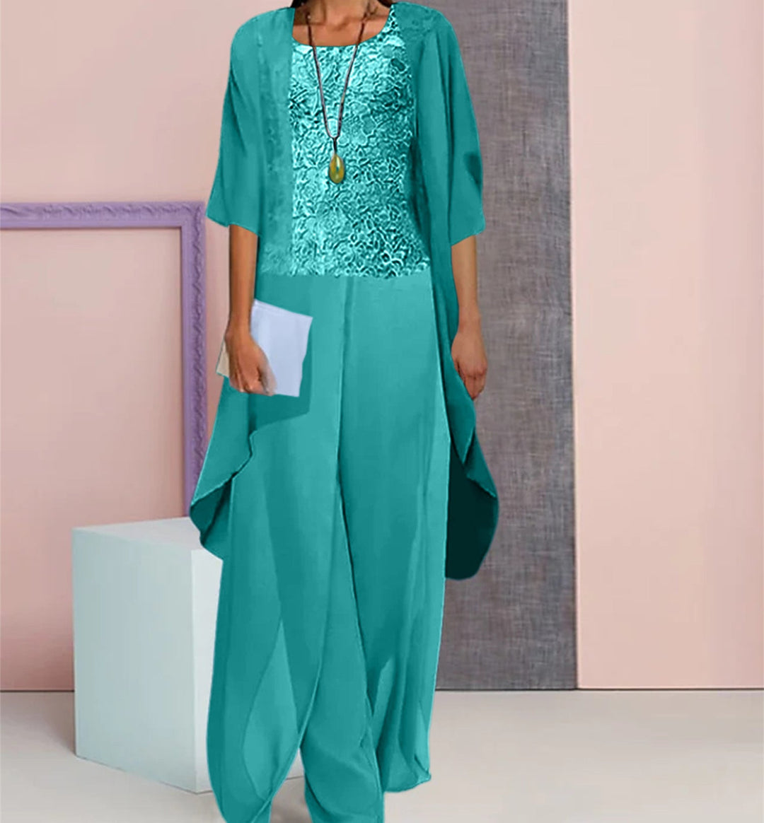 Chiffon Mother of the Bride Pantsuits with Jacket