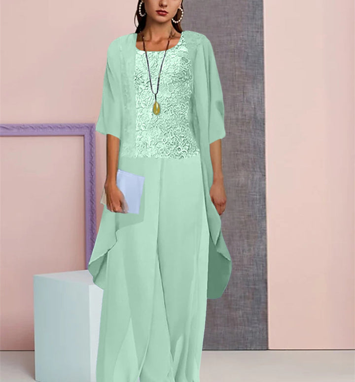 Chiffon Mother of the Bride Pantsuits with Jacket