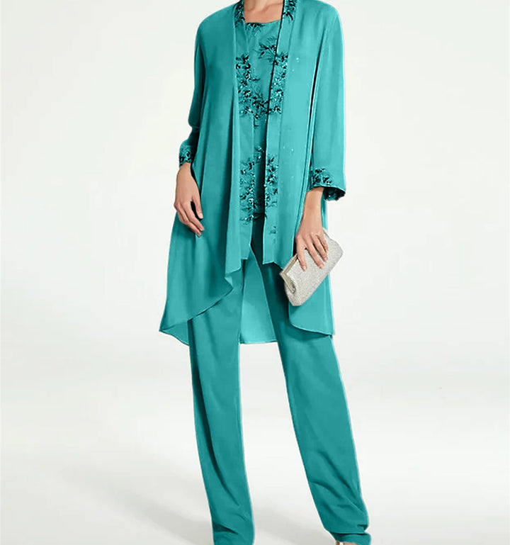 Chiffon Mother of the Bride Pantsuits with Jacket