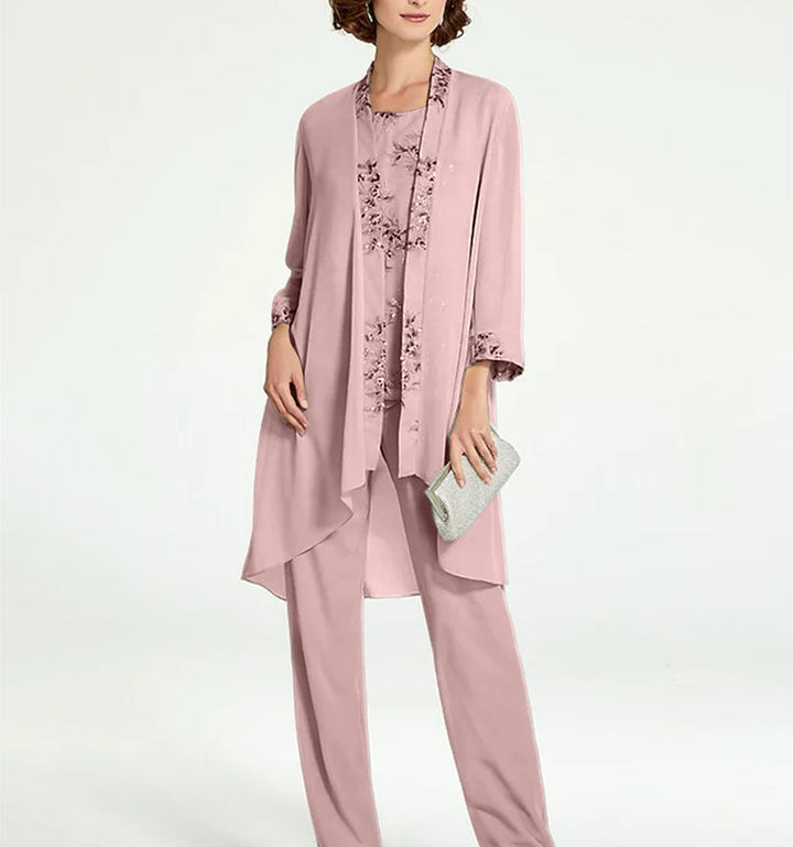 Chiffon Mother of the Bride Pantsuits with Jacket