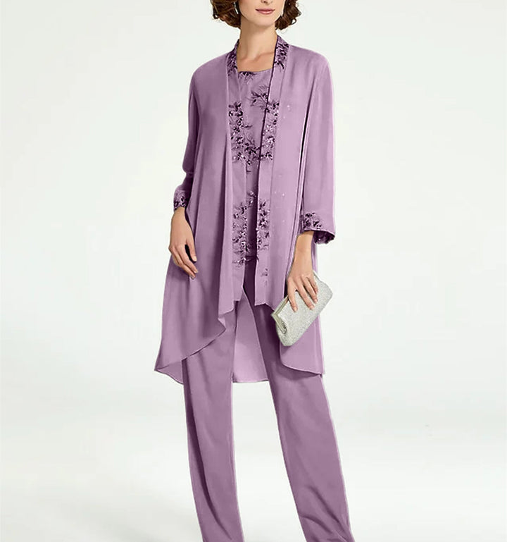 Chiffon Mother of the Bride Pantsuits with Jacket