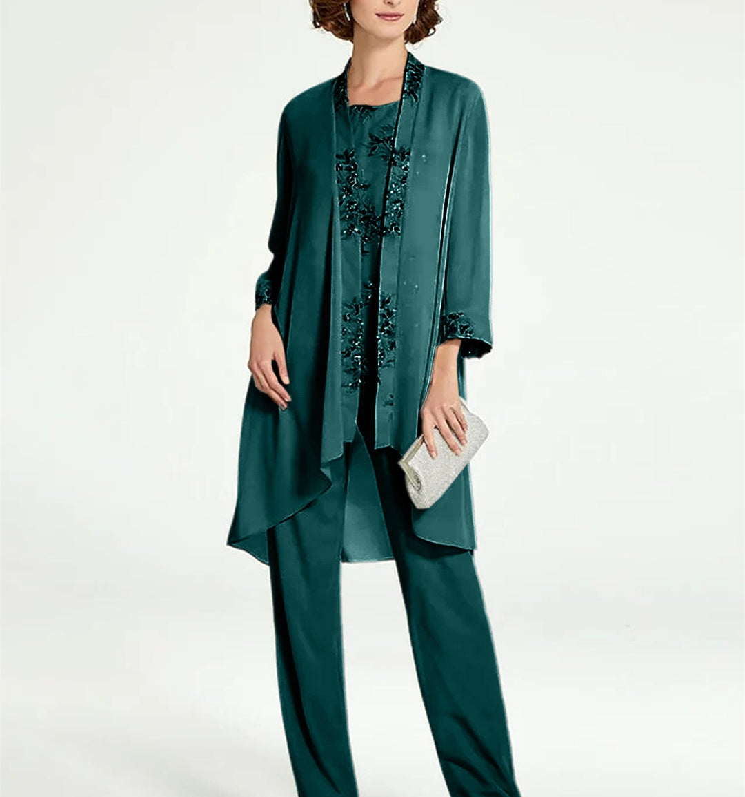 Chiffon Mother of the Bride Pantsuits with Jacket