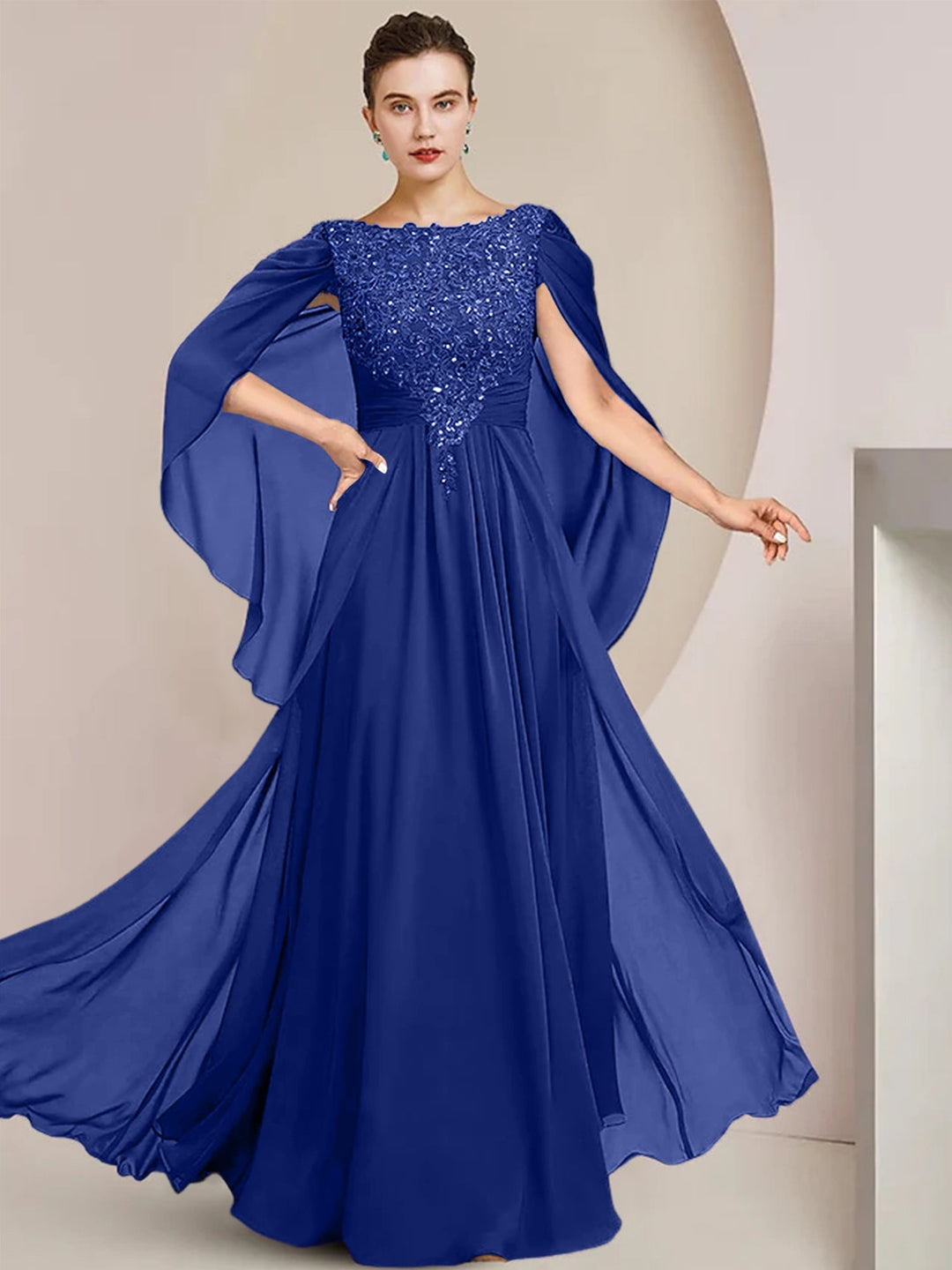 A-Line/Princess Scoop Floor-Length Mother of the Bride Dresses