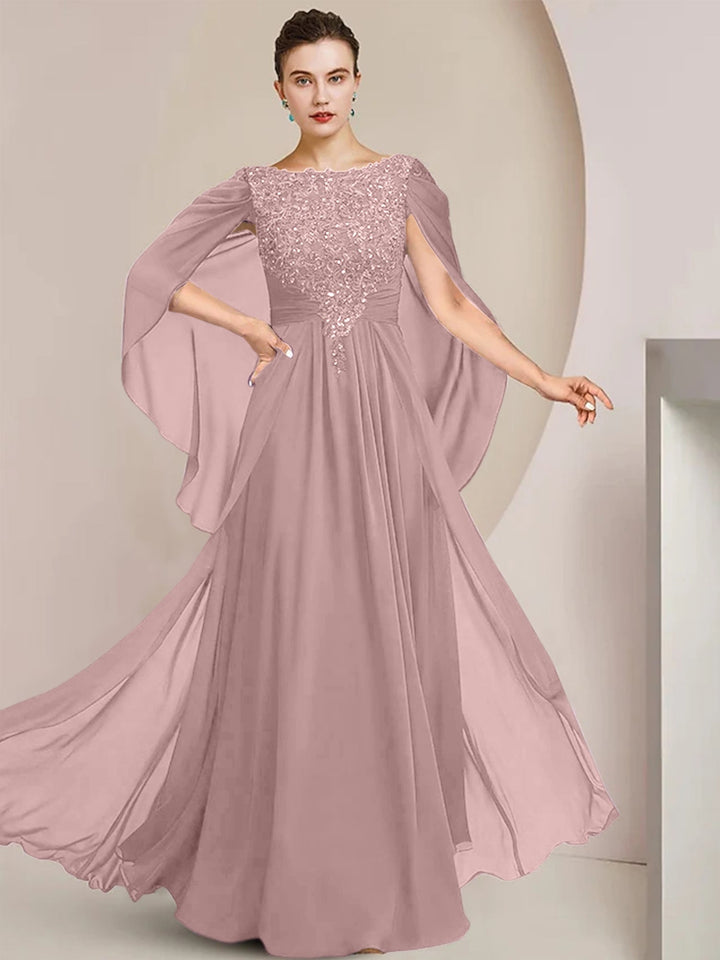 A-Line/Princess Scoop Floor-Length Mother of the Bride Dresses