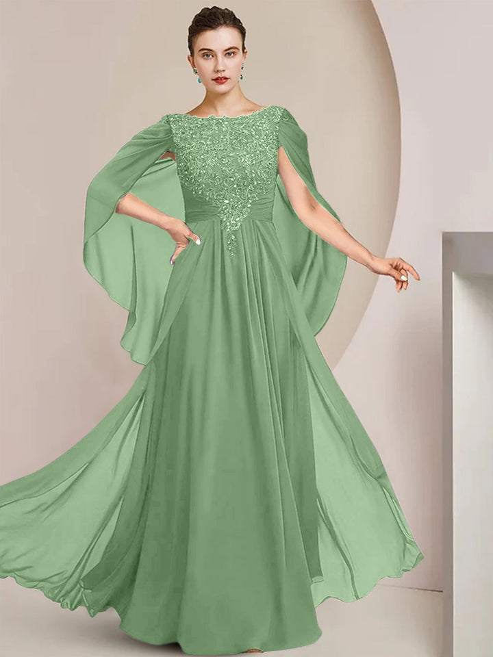 A-Line/Princess Scoop Floor-Length Mother of the Bride Dresses