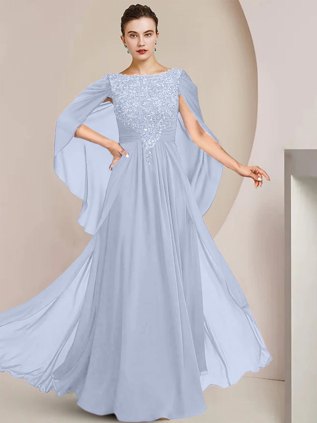 A-Line/Princess Scoop Floor-Length Mother of the Bride Dresses