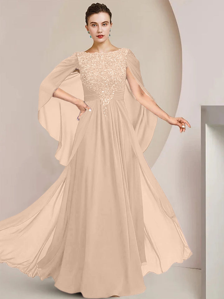 A-Line/Princess Scoop Floor-Length Mother of the Bride Dresses