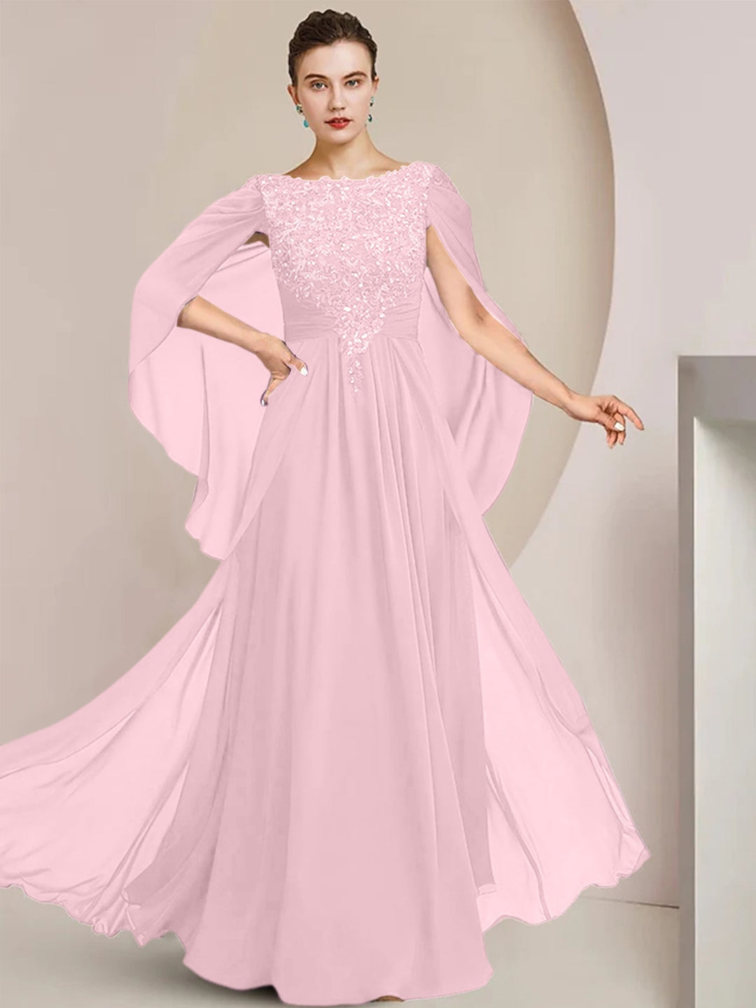 A-Line/Princess Scoop Floor-Length Mother of the Bride Dresses