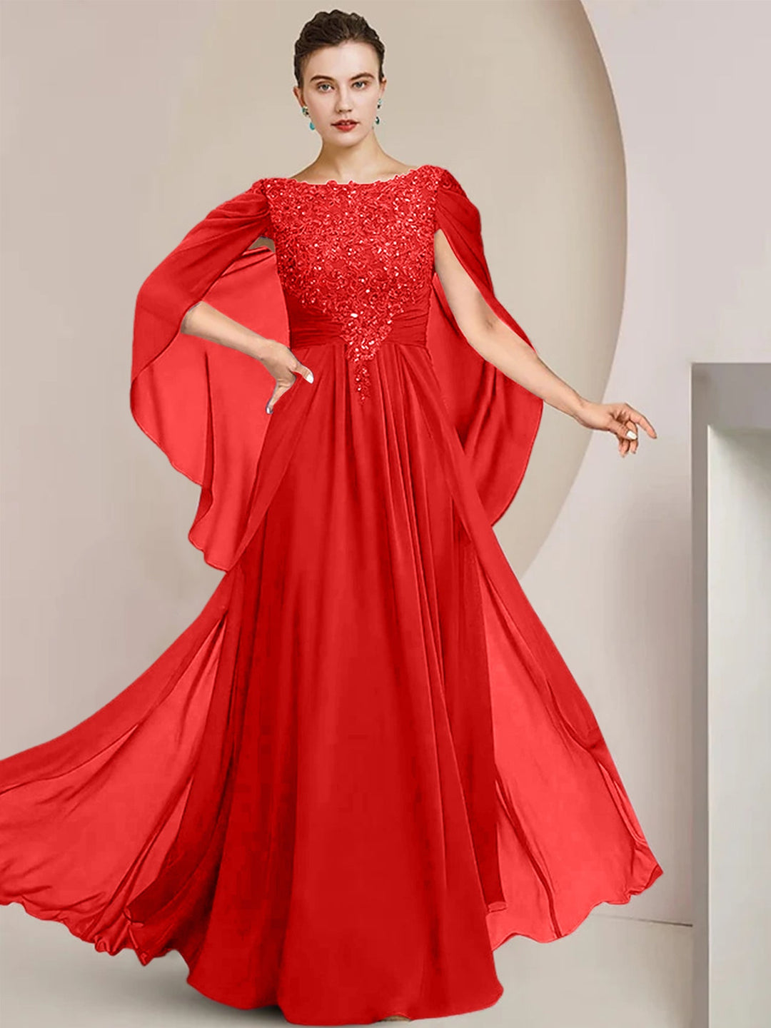 A-Line/Princess Scoop Floor-Length Mother of the Bride Dresses