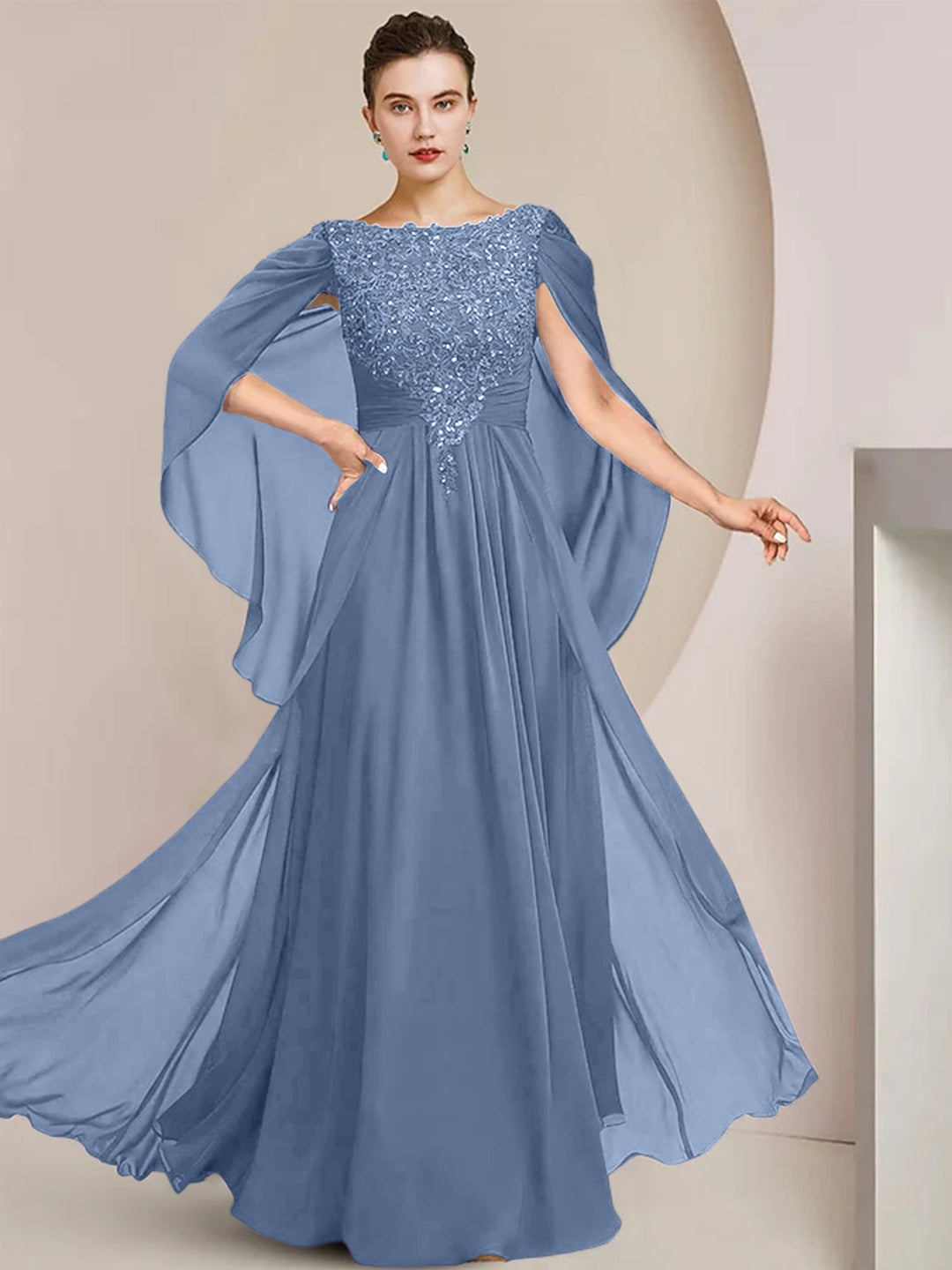 A-Line/Princess Scoop Floor-Length Mother of the Bride Dresses