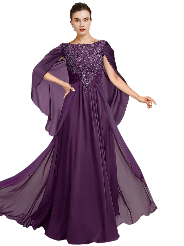 A-Line/Princess Scoop Floor-Length Mother of the Bride Dresses