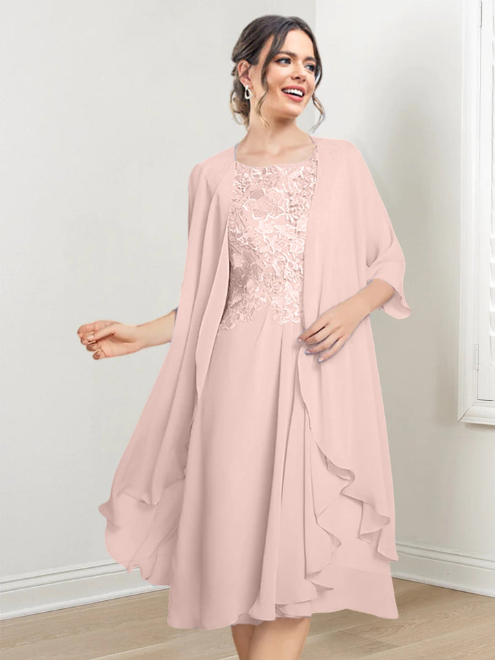 A-Line/Princess Scoop Knee-Length Mother of the Bride Dresses