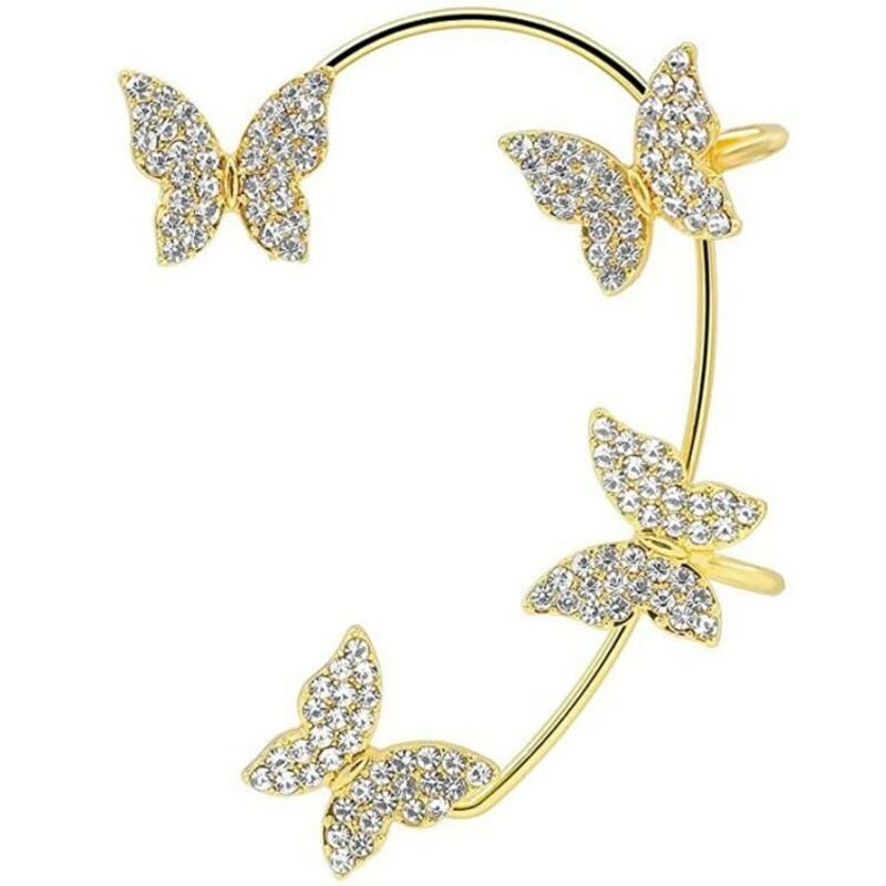 Butterfly Shaped Rhinestone Ear Cuff