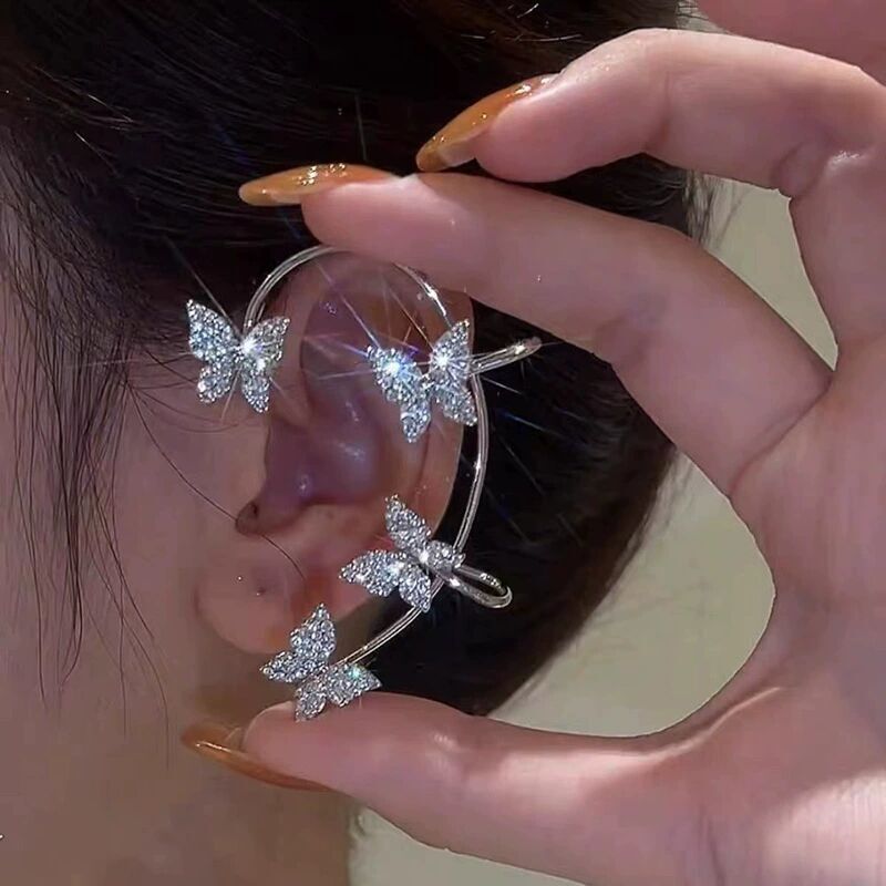 Butterfly Shaped Rhinestone Ear Cuff