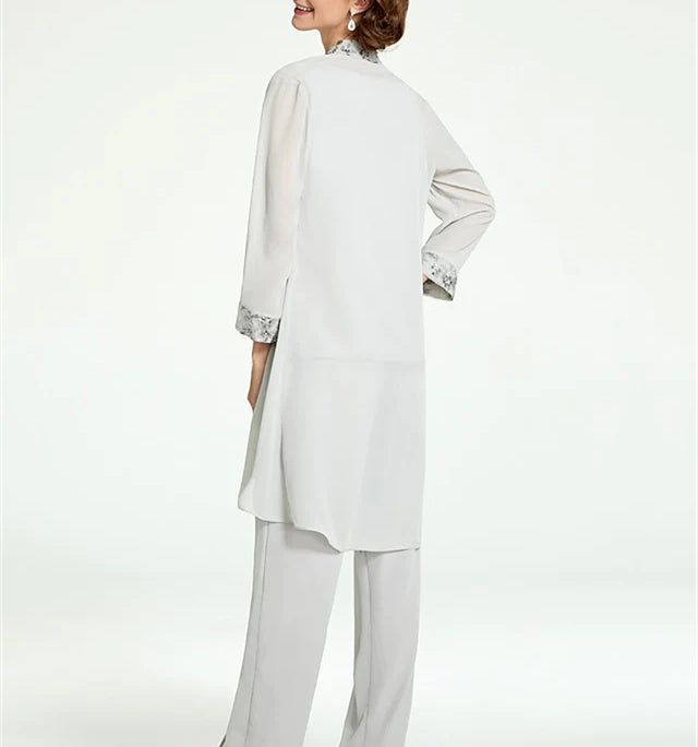 Chiffon Mother of the Bride Pantsuits with Jacket