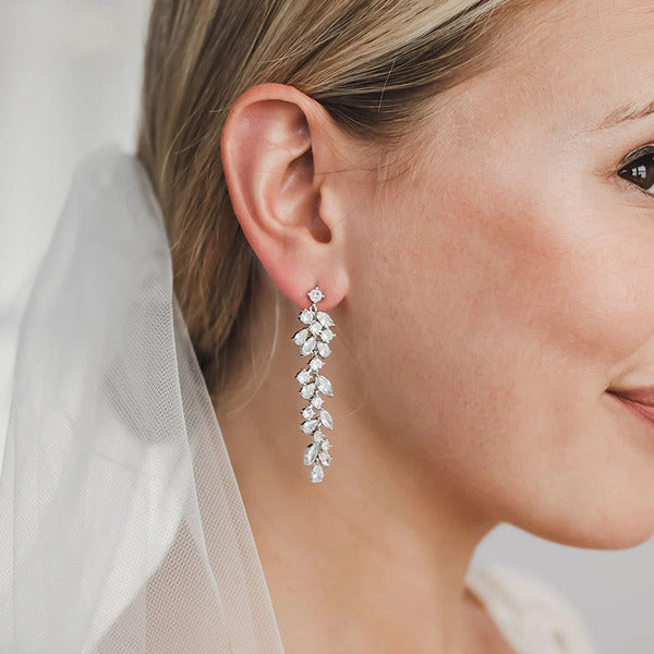 Classic Oval Rhinestone Dangle Earrings