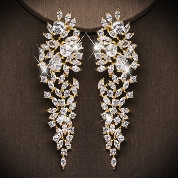 Elegant Oval Cubic Zirconia Drop Earrings