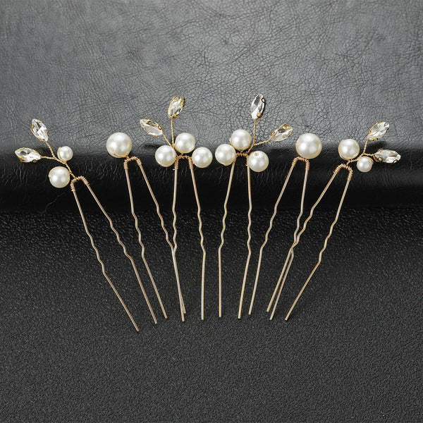 Hairpins Beautiful Women With Pearl (Set of 6)