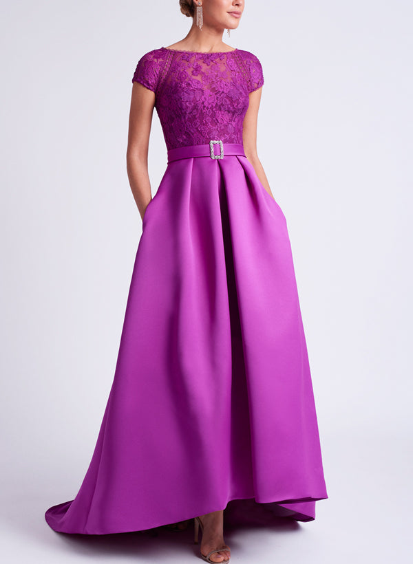 A-Line/Princess Scoop Asymmetrical Mother of the Bride Dresses