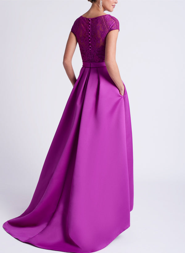 A-Line/Princess Scoop Asymmetrical Mother of the Bride Dresses