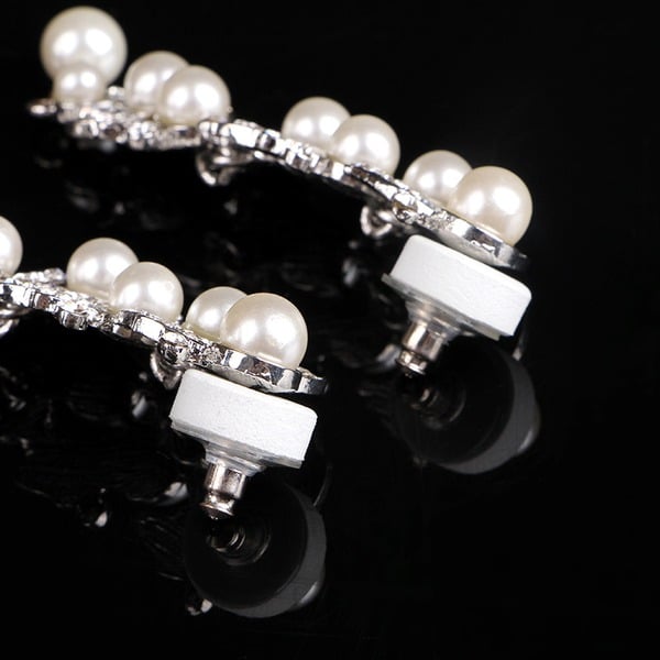 Luxurious Cubic Zirconia/Pearl Dangle Earrings