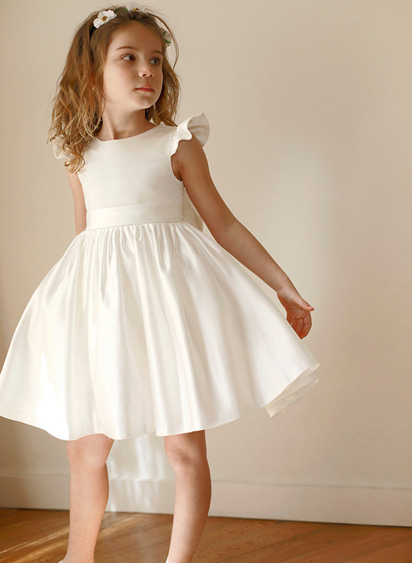 A-Line/Princess Girl Dresses with Bowknot & Beading