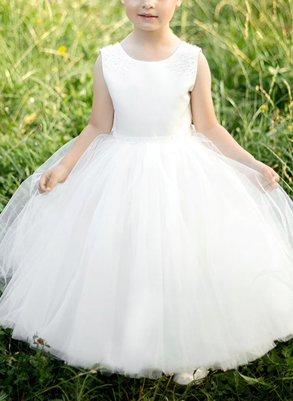 Ball Gown Scoop Flower Girl Dresses With Bowknot