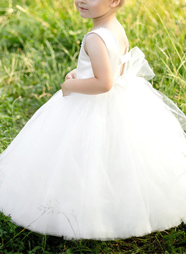 Ball Gown Scoop Flower Girl Dresses With Bowknot