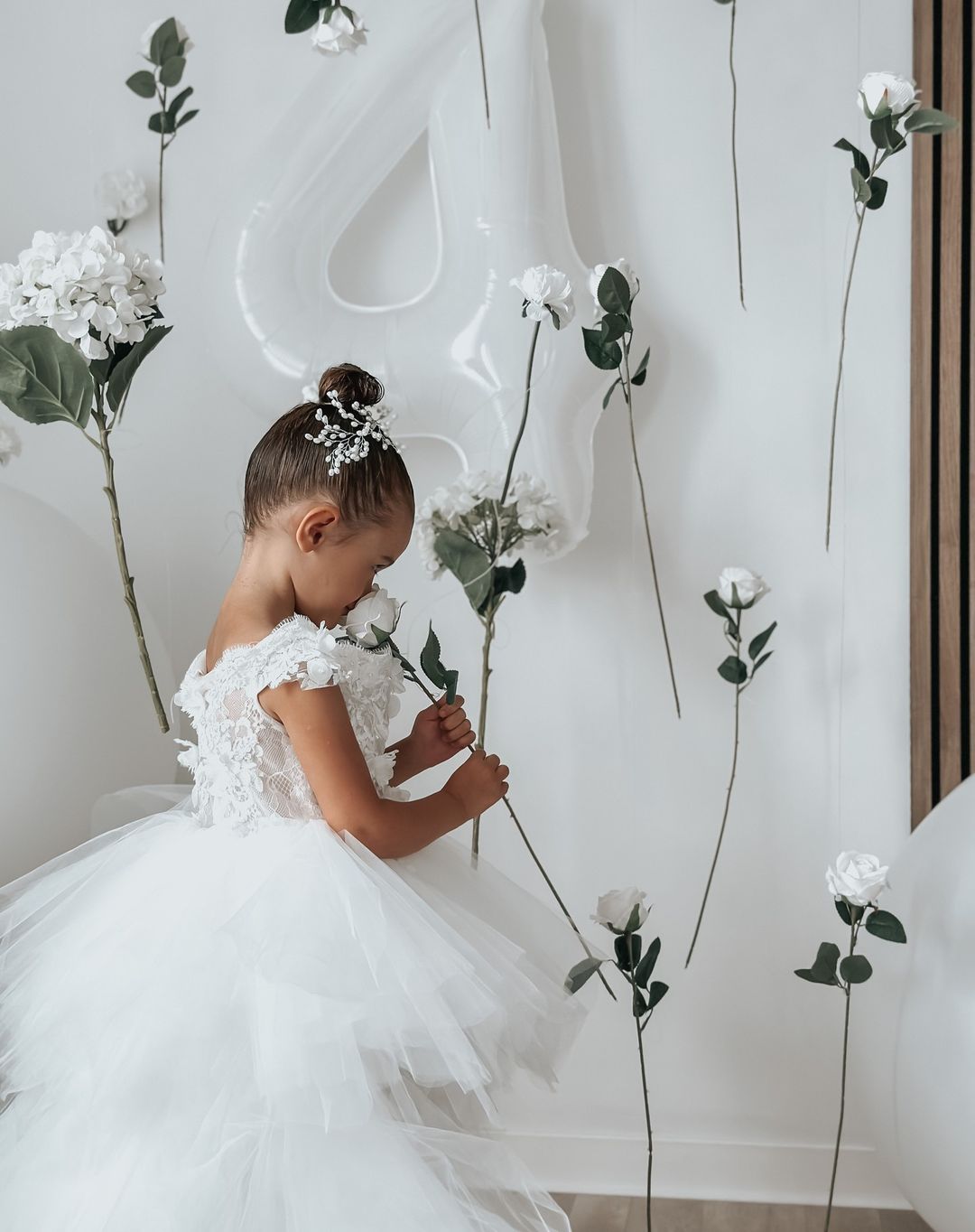 Ball Gown Princess Tulle Flower Girl Dresses with Applique