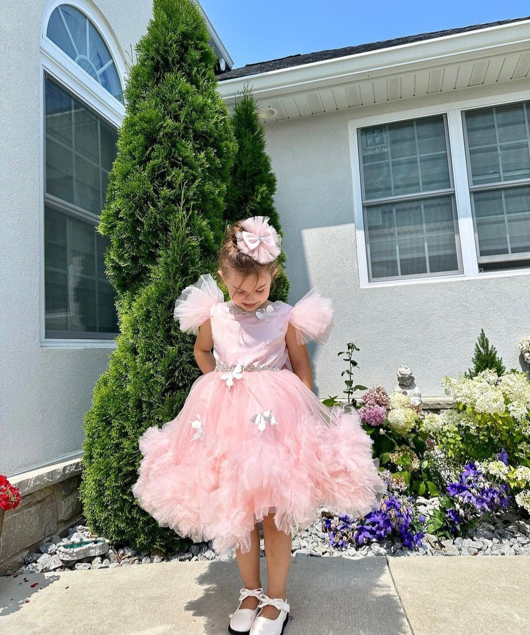 Ball Gown Princess Tulle Little Girl Party Dresses with Beading