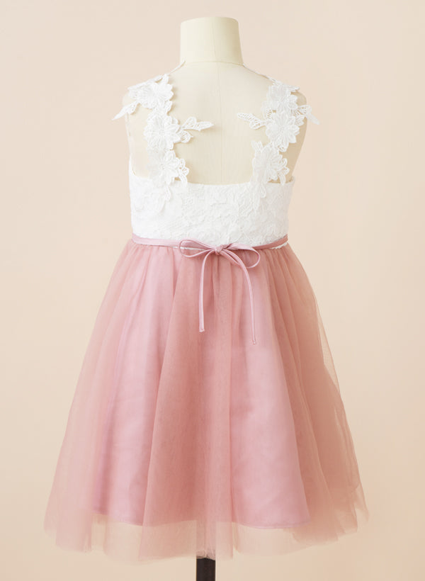 A-Line/Princess V-Neck Flower Girl Dresses With Bow