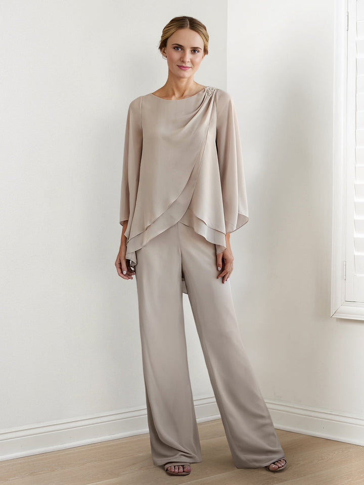 Chiffon Long Sleeves Mother Of The Bride Pantsuits