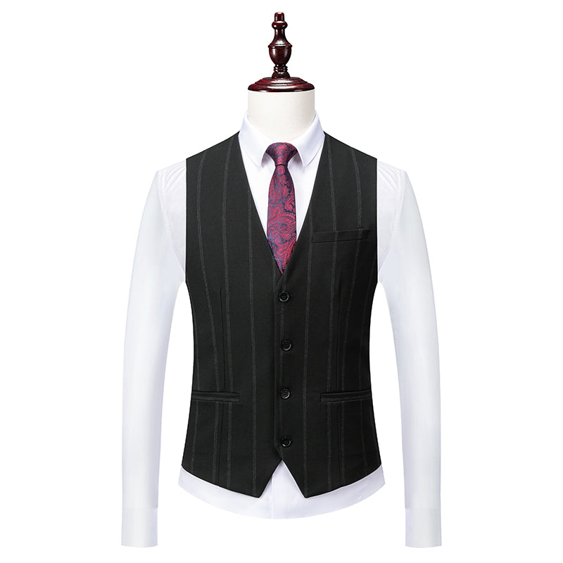 Men's Tailored Fit Single Breasted One-button 3 Pieces Striped Wedding Suits