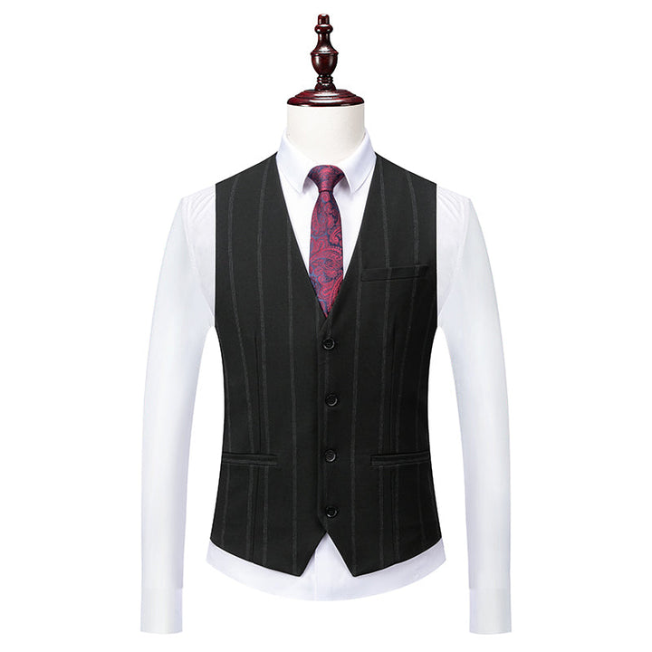 Men's Tailored Fit Single Breasted One-button 3 Pieces Striped Wedding Suits