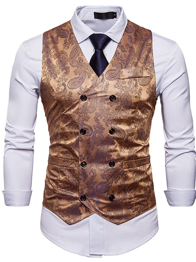 Men's Business Double Breasted More-buttons Vest