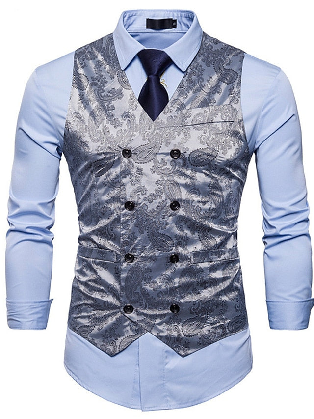 Men's Business Double Breasted More-buttons Vest