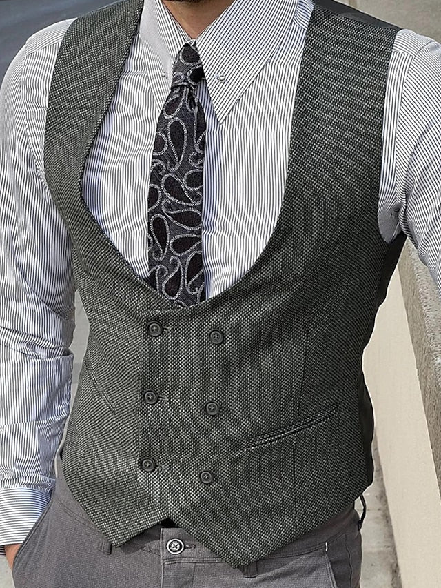 Men's Business Double Breasted Six-buttons Vest