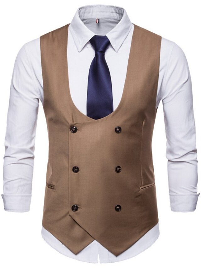 Men's Business Double Breasted Six-buttons Vest